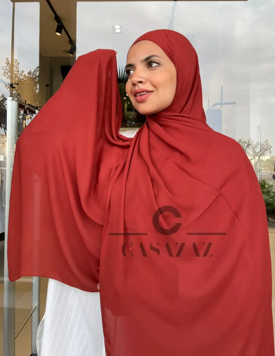 Chale crepe uni brique | CasaZaz