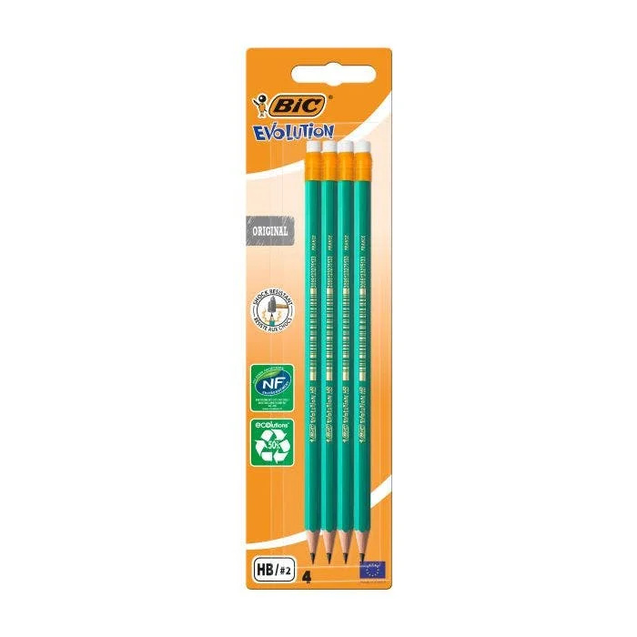 Lot 4 crayons évolution bic bout gomme  | GX-IVOIRE SERVICE 