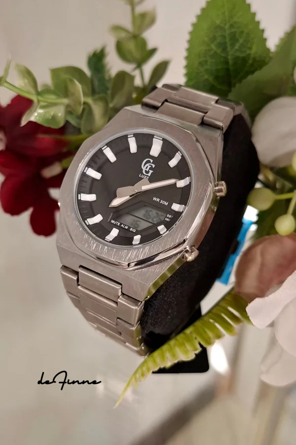 Relógio Silver e Black Edition Lux Analógico e Digital | Definne