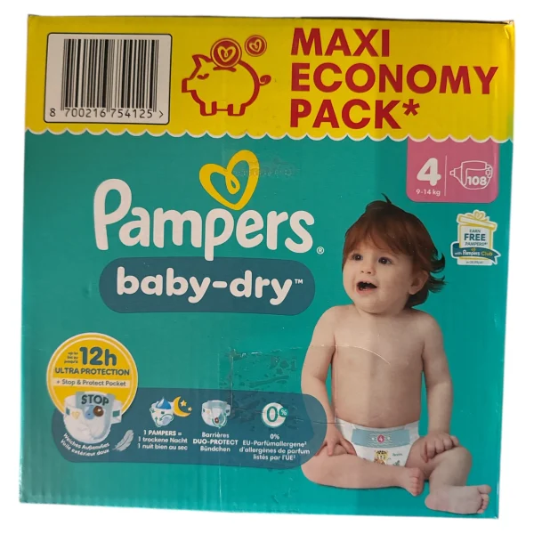 Taille 4 MAXI ECONOMY PACK Pampres ( 108 couches )  | Miniprix