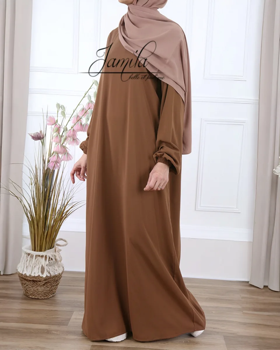 ABAYA AMPLE CAMEL – MICROFIBRE ROYALE LÉGÈRE | AMCOSMETIK