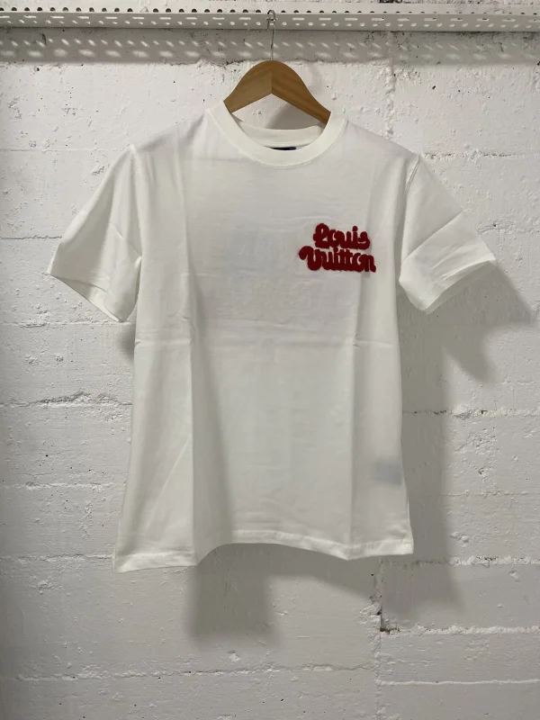 Louis Vuitton T-Shirt White Red LV  | MASSIMOLUXURYOUTLET