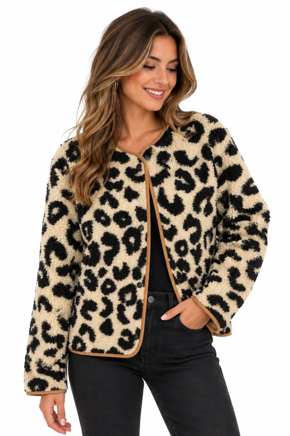 Veste leopard teddy | Jus de coco