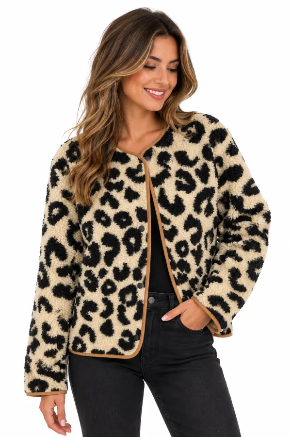 Veste leopard teddy | Jus de coco