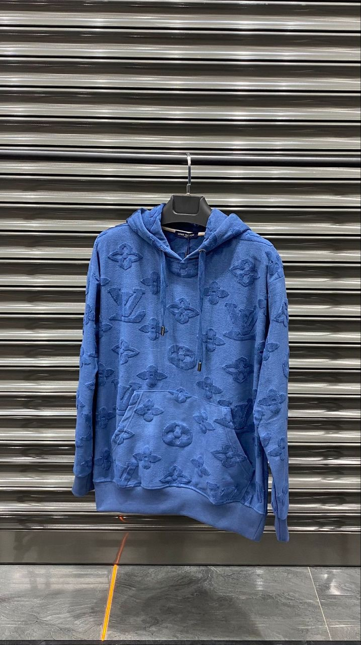 Louis Vuitton Monogram Hoodie Blue  | MASSIMOLUXURYOUTLET