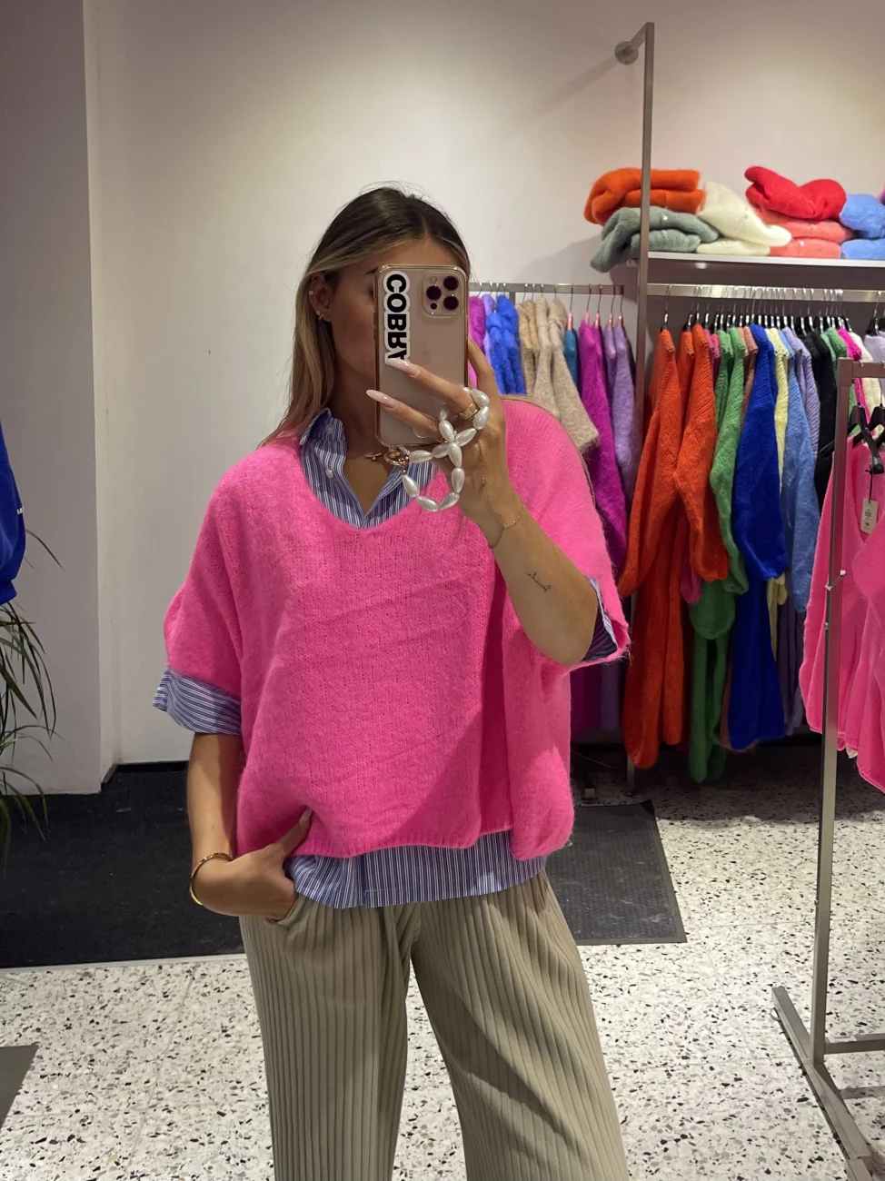 CROPPED LIGHTWEIGHT PONCHO | Salsa Color