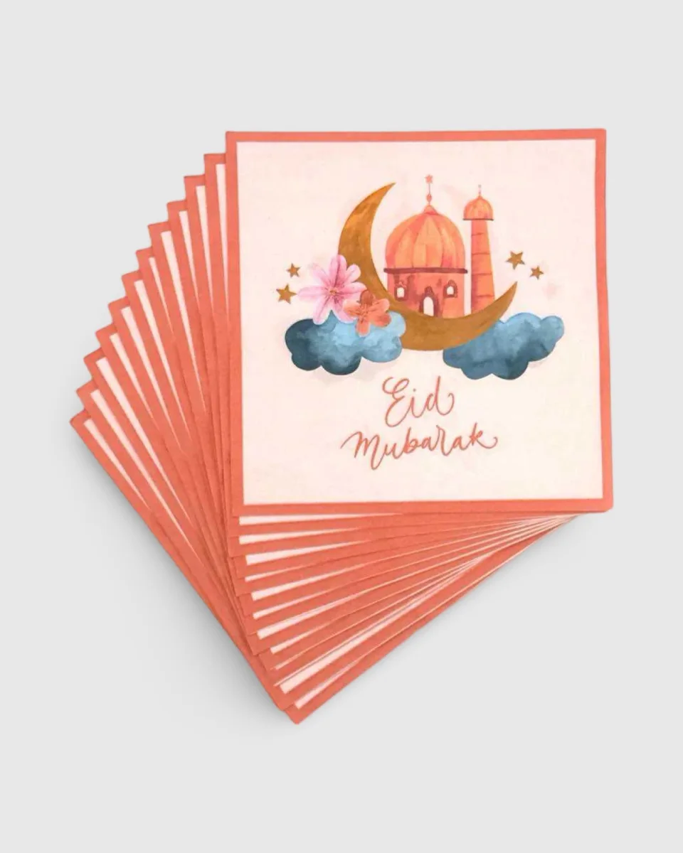 LOTS 6 SERVIETTES EN PAPIER EID - MOSQUÉE NUAGES (33x33CM) | AMCOSMETIK
