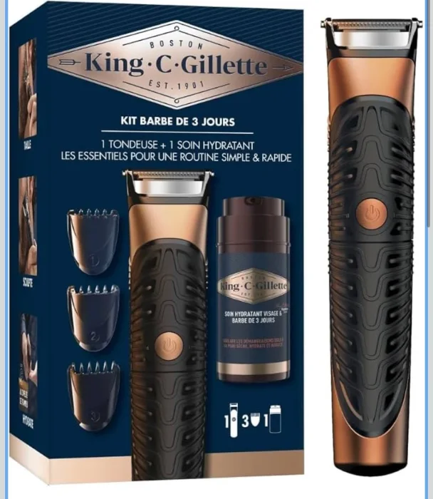 King C. Gillette kit tondeuse barbe soin hydratant | Miniprix