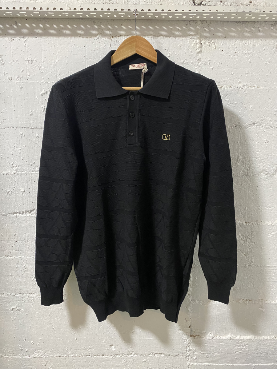 Valentino Men Polo Swaeter Black  | 