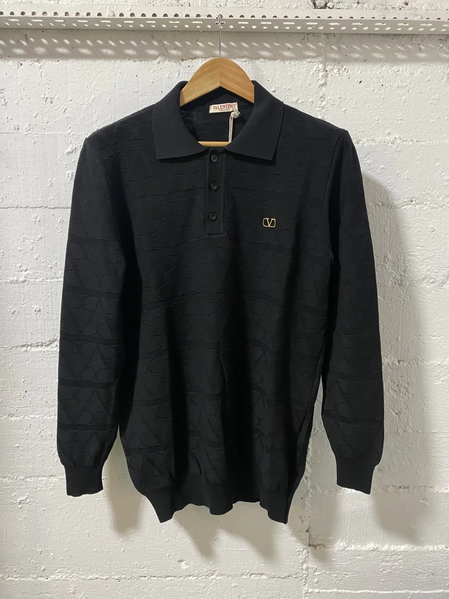 Valentino Men Polo Swaeter Black  | MASSIMOLUXURYOUTLET
