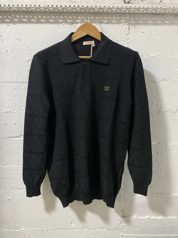 Valentino Men Polo Swaeter Black  | MASSIMOLUXURYOUTLET