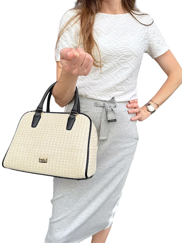 Maryam Rafia Beige Noir  | Sac'ré