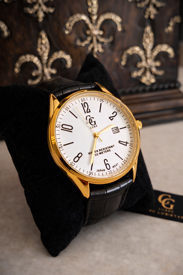 Relógio GGLux Masculino Gold & Black fundo Branco H1190 | Definne