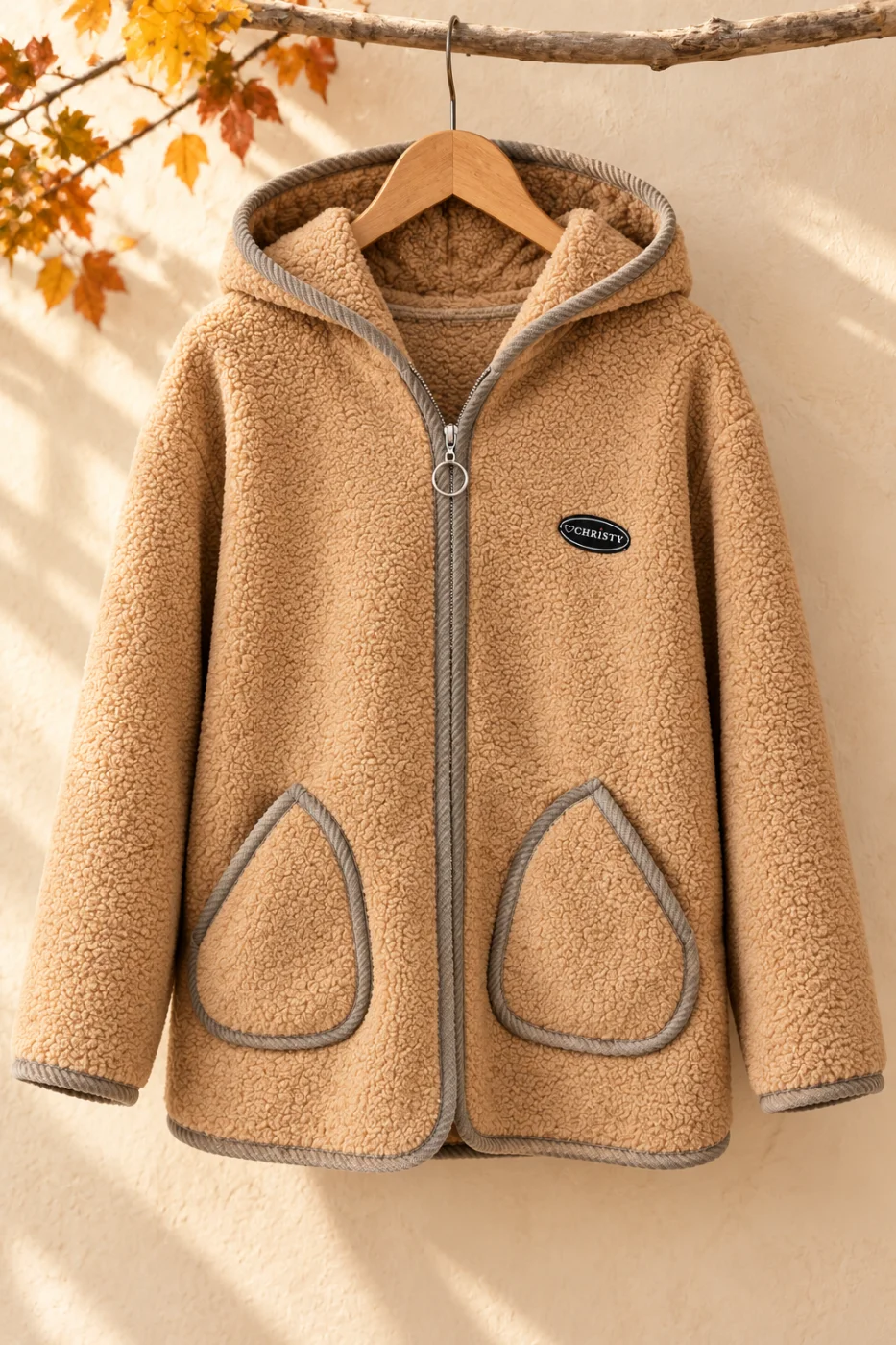 Veste " teddy" camel | Les Chics Filles by Sab