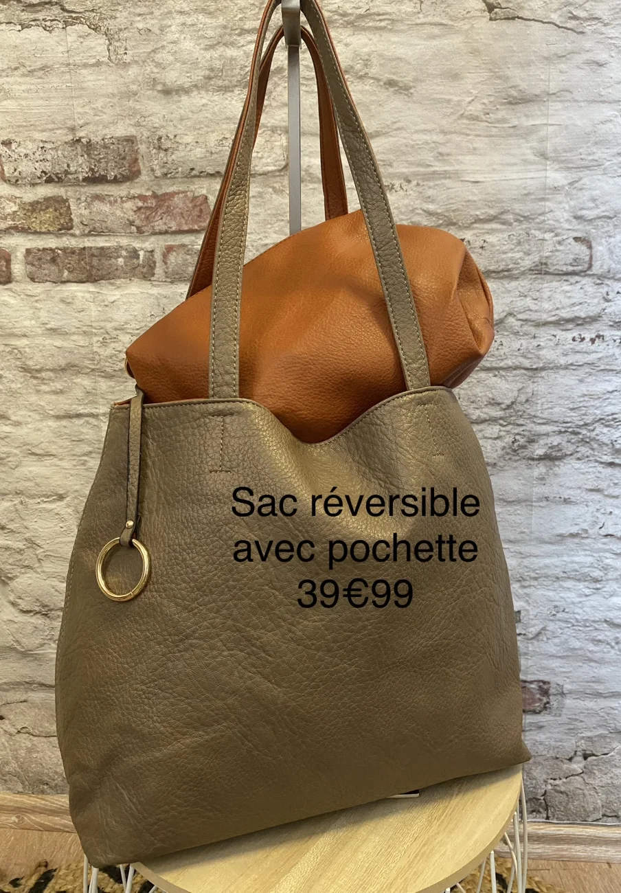 Sac reversible taupe et rouille | Jus de coco 