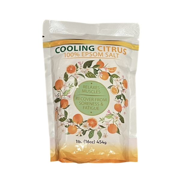 COOLING CITRUS 100% EPSOM SALT RELAXES MUSCLES RECOVER FROM SORENESS & FATIGUE 1lb. (16oz) 454g | Hit-The-Stage Pharmacy