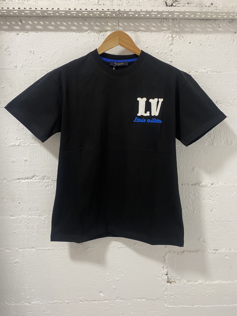 Louis Vuitton T-Shirt Black Leather detail in White | MASSIMOLUXURYOUTLET