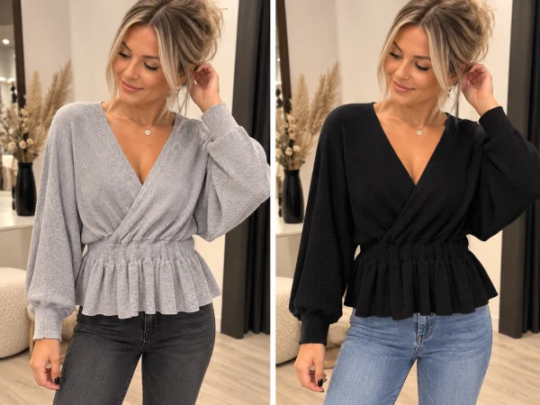Pull avec volant | Boutique Manon création