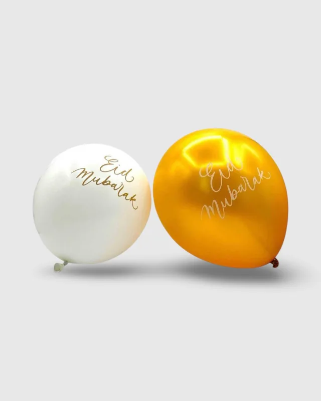 LOTS 6PCS BALLONS EID (3 BLANCS + 3 DORÉS) | AMCOSMETIK
