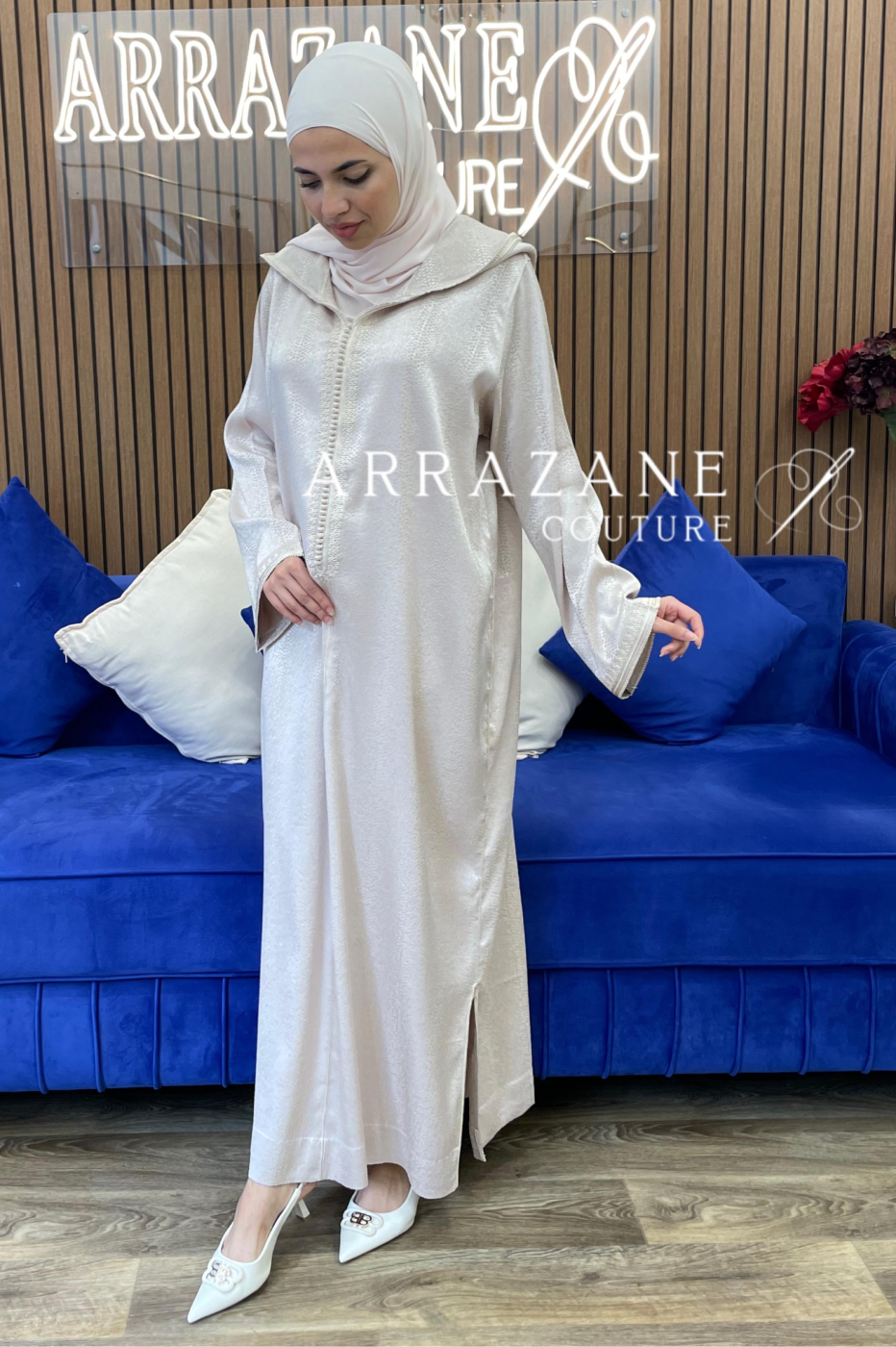 Djellaba Kamkha Rose Nude | CasaZaz