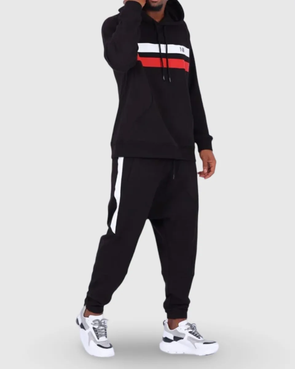 ENSEMBLE JOGGING HARVARD 2 NOIR - SWEAT CAPUCHE ET PANTALON - NIII   | AMCOSMETIK