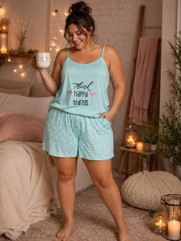 Pyjama short " nilda" turquoise 36 au 48 | Les Chics Filles by Sab