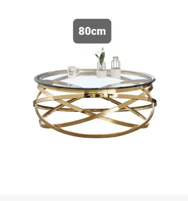 Table Basse Milo 80 Doré Transparent  | MULTI-AFFAIRES