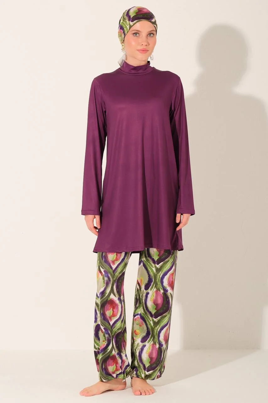 Burkini Liliora Imprimé Violet | CasaZaz