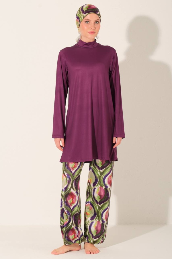Burkini Liliora Imprimé Violet | CasaZaz