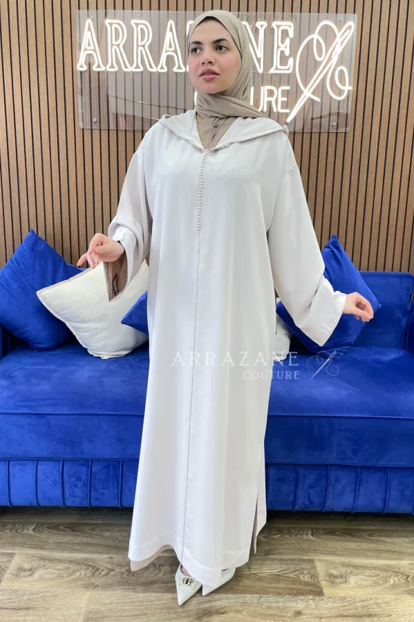 Djellaba Crêpe Berchman Beige Poudre | CasaZaz