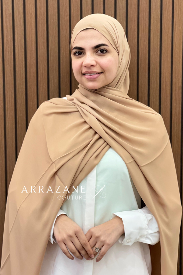 Châle Crêpe Uni Jaune Blond | CasaZaz