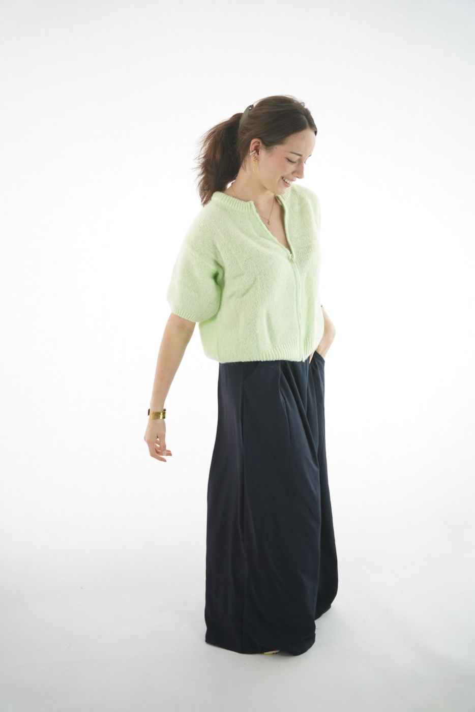 Soft Zip Wool Blend Sweater | Salsa Color