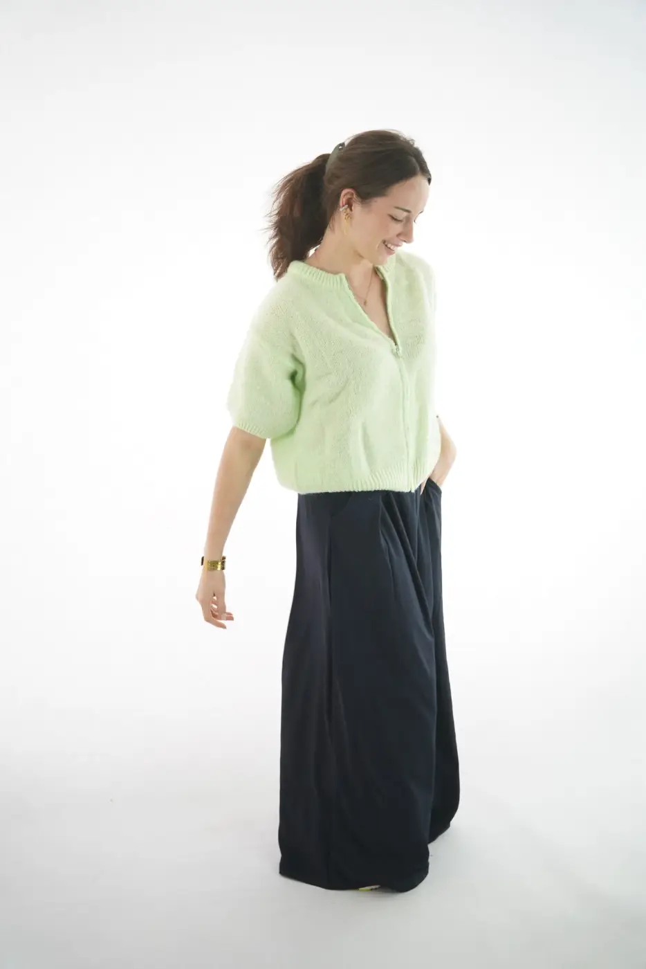 Soft Zip Wool Blend Sweater | Salsa Color