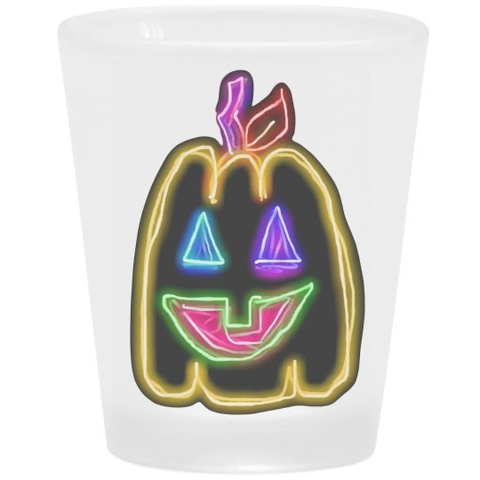 💠NFT NEON PUMPKIN 1💠 FROSTED SHOT GLASS | 💠 ℕ𝔽𝕋 𝕄𝕖𝕣𝕔𝕙 💠🎃
