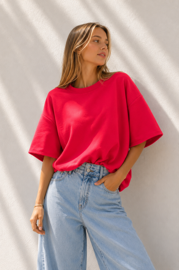 Soft Flow Oversized Tee | Salsa Color