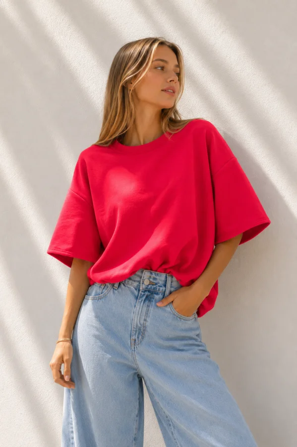 Soft Flow Oversized Tee | Salsa Color