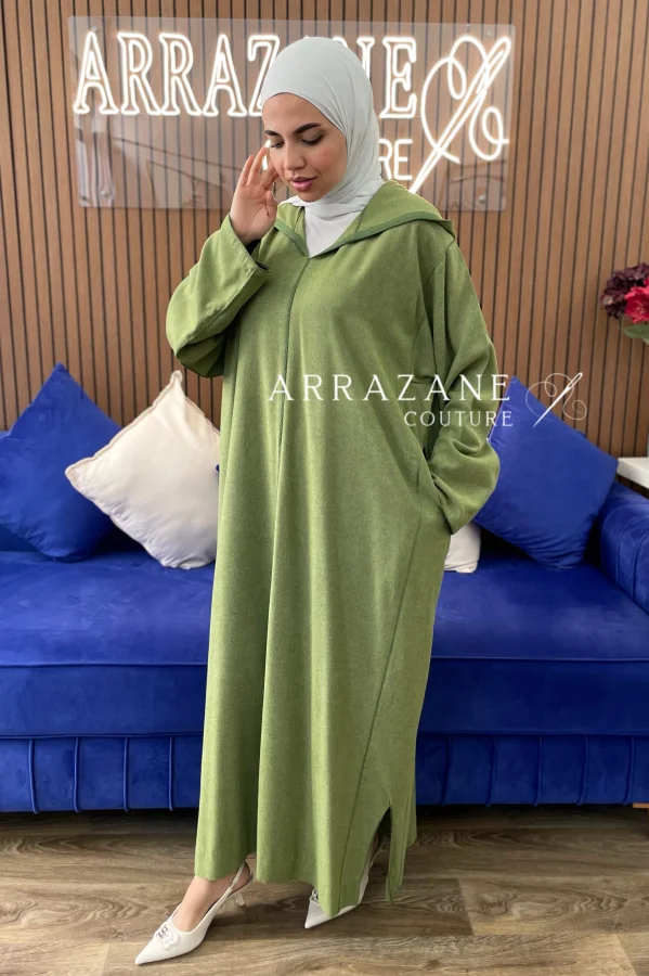 Djellaba Cachemire Vert Pastel | CasaZaz