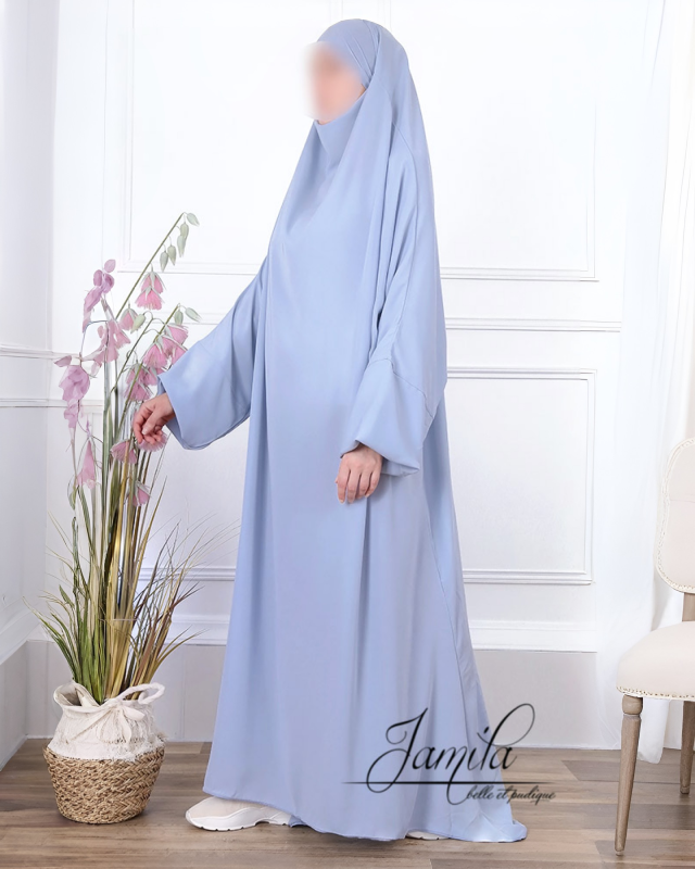 JILBAB 1 PIÈCE BLEU CIEL - JAMILA  | AMCOSMETIK