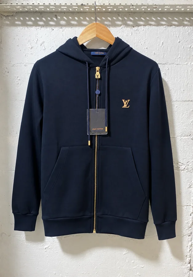 Louis Vuitton Zip Up Hoodie Dark Blue | 