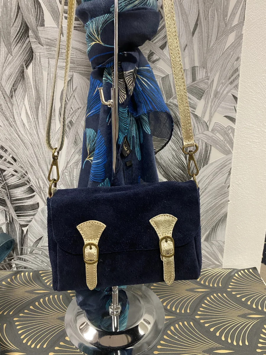 Sac cuir bleu marine  | Jus de coco 