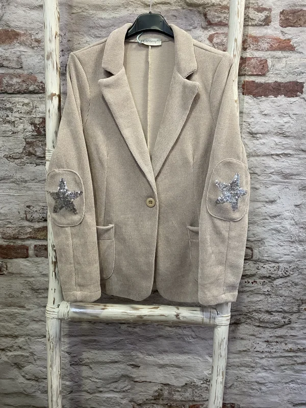 Veste velours  étoile coudes beige ou bleu  | Jus de coco 