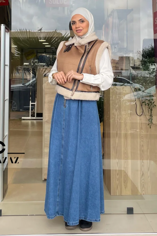 Gilet similicuire bouclette | CasaZaz