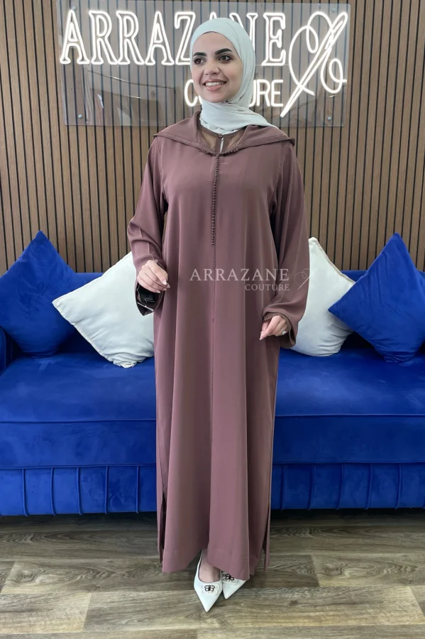 Djellaba Crêpe Berchmen marron | CasaZaz