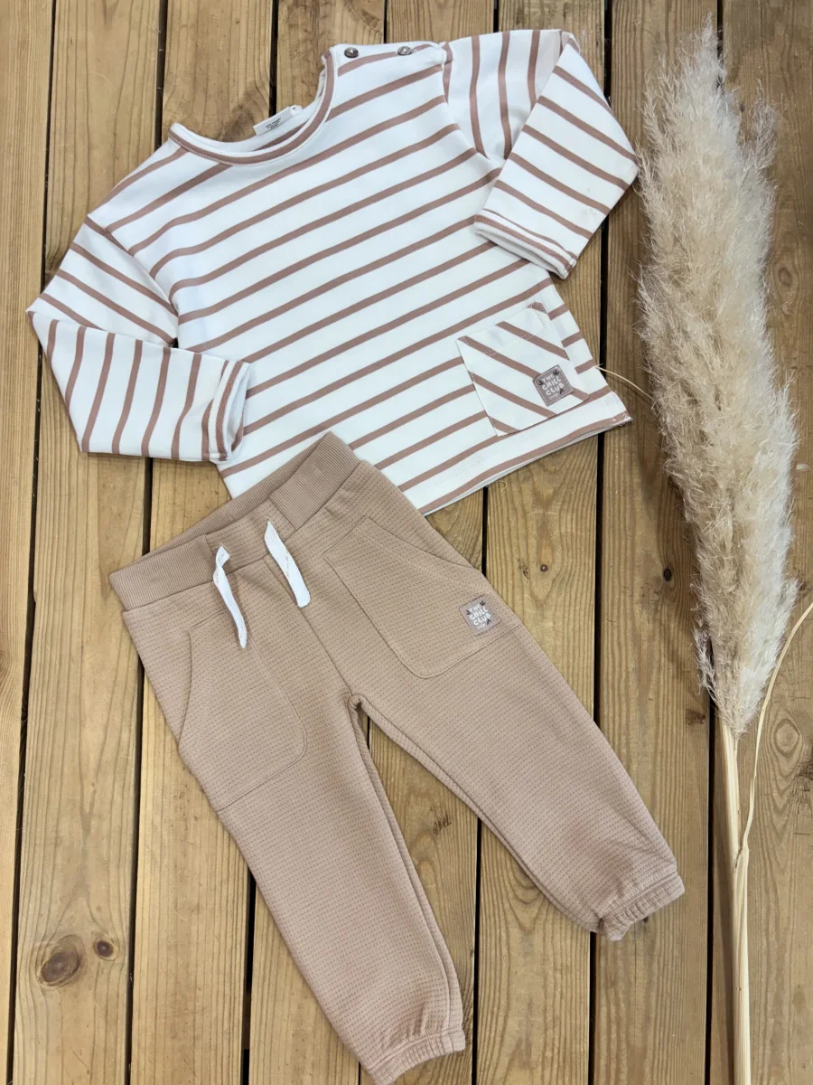 Pantalon gaufré couleur sable Feetje | Lena in Love 