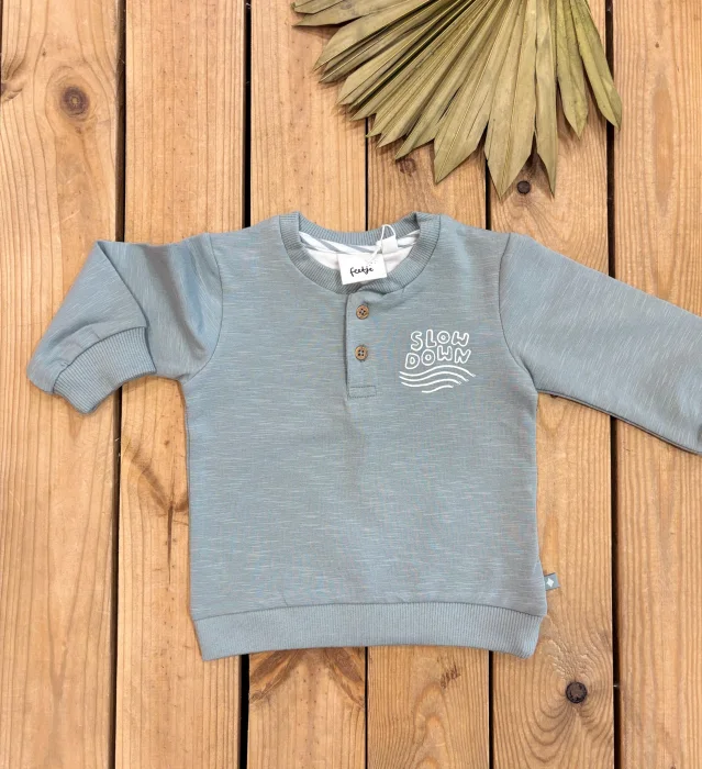 Sweat vert de gris slow down Feetje | Lena in Love 