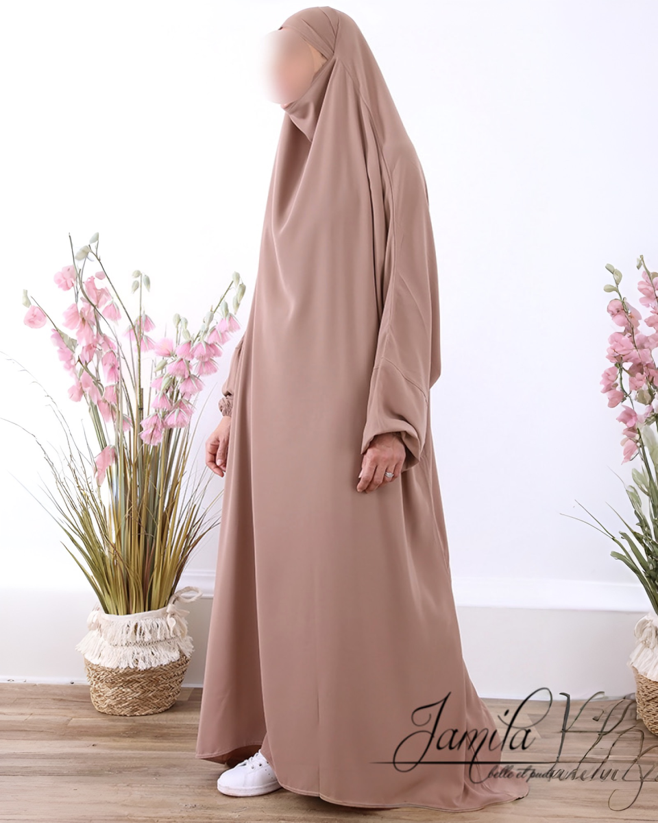 JILBAB 1 PIÈCE TAUPE - JAMILA  | AMCOSMETIK