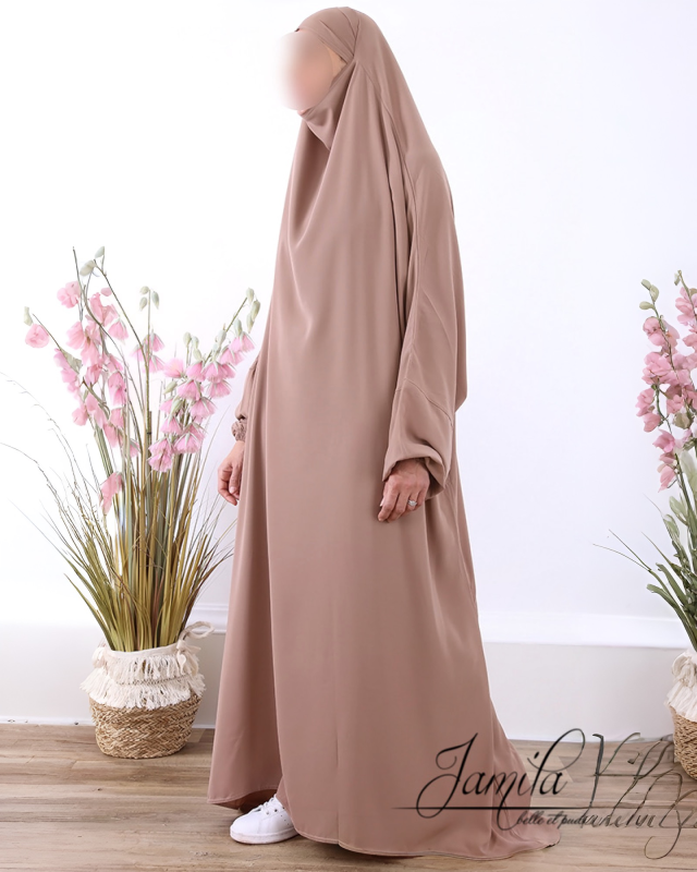 JILBAB 1 PIÈCE TAUPE - JAMILA  | AMCOSMETIK