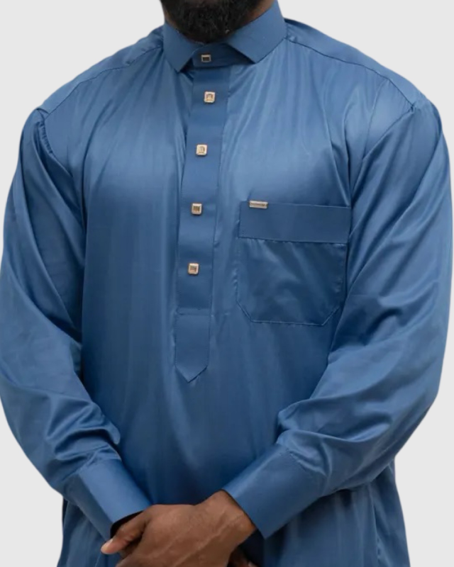 QAMIS ADAM BLEU MARINE – ÉLÉGANCE PREMIUM & CONFORT ABSOLU | AMCOSMETIK