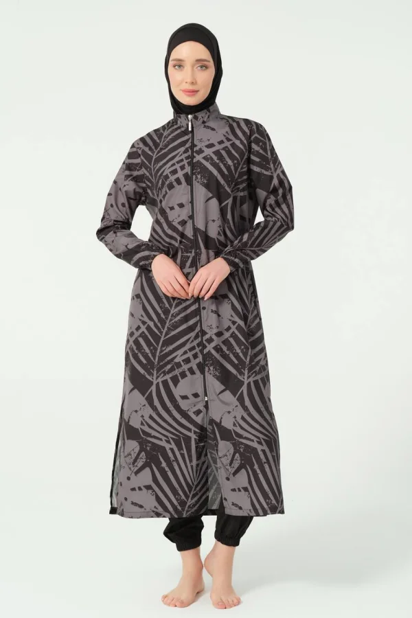 Burkini Imp Long Gris Noir | CasaZaz