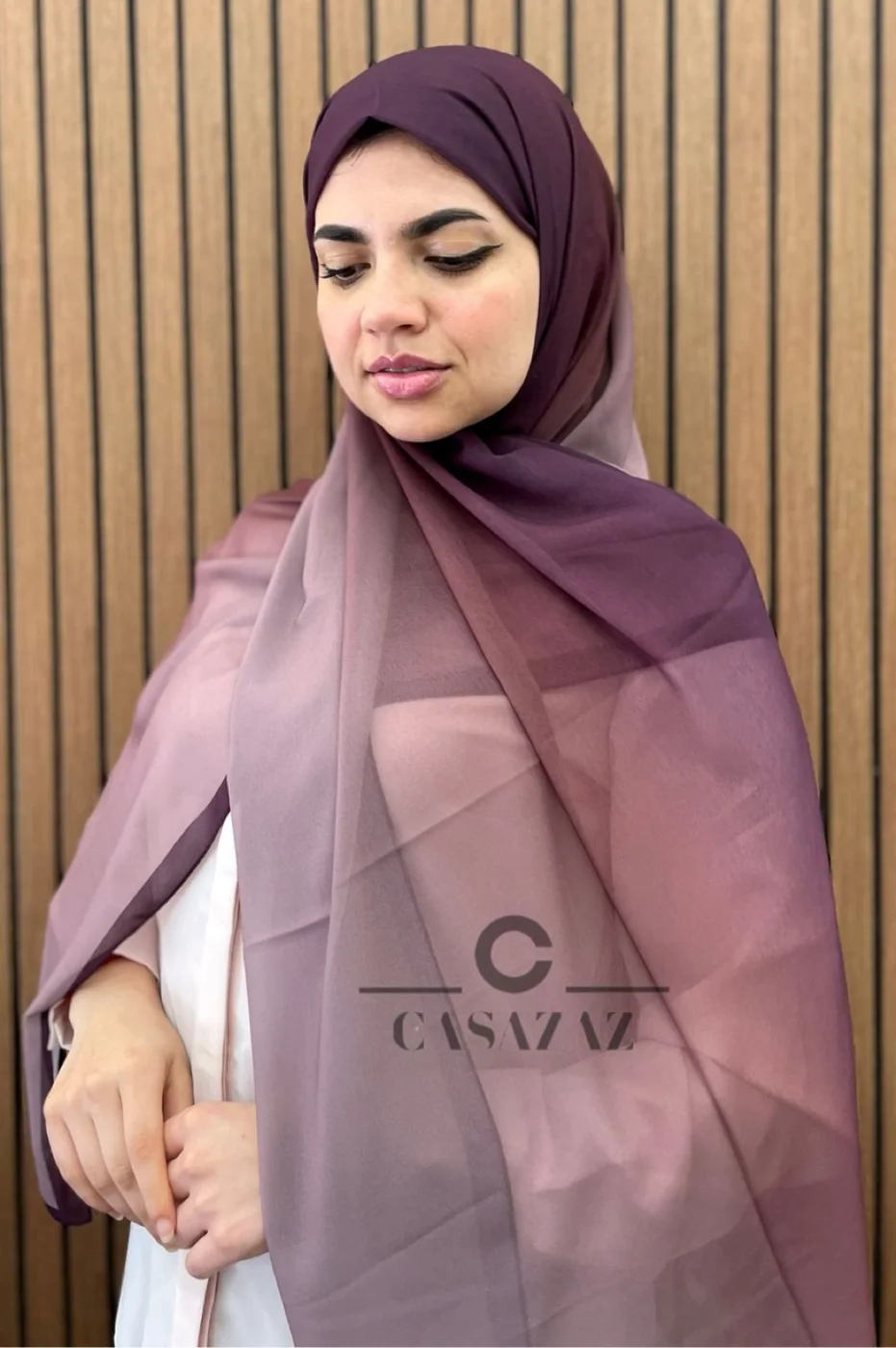 Châle Crêpe Dégradé Mauve | CasaZaz